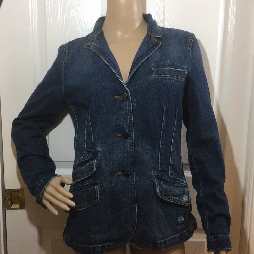 Lauren Jeans Co. Small Distressed Jean Jacket